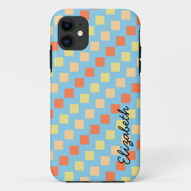 Retro Colourful Diamond Modern Geometric Pattern 5 Case-Mate iPhone Case (Back)