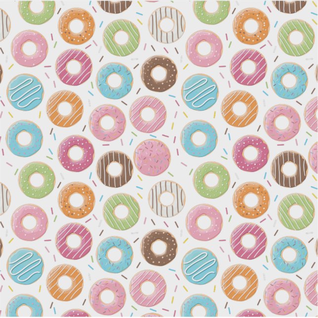 Retro Colourful Doughnuts Pattern Minimalist Fun P (Front)