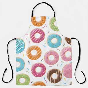 Retro Colourful Doughnuts Pattern Minimalist Fun P Apron