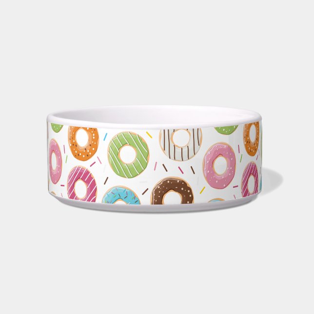 Retro Colourful Doughnuts Pattern Minimalist Fun P Bowl (Front)