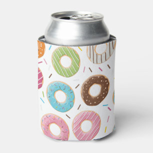 Retro Colourful Doughnuts Pattern Minimalist Fun P Can Cooler