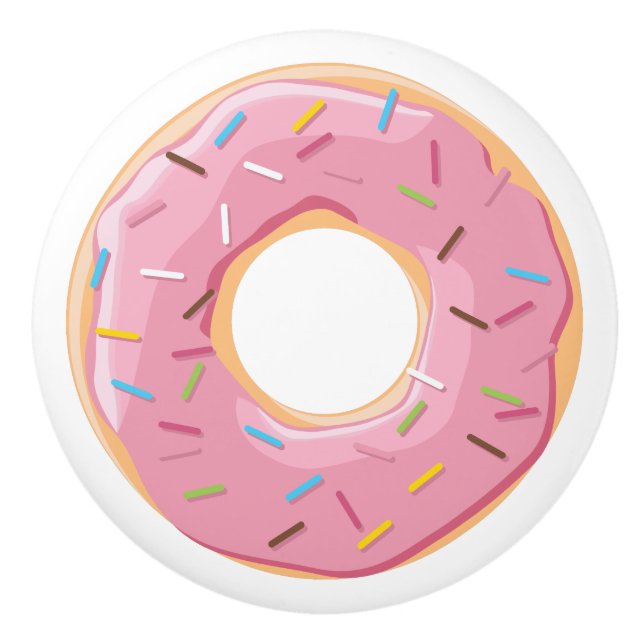 Retro Colourful Doughnuts Pattern Minimalist Fun P Ceramic Knob (Front)