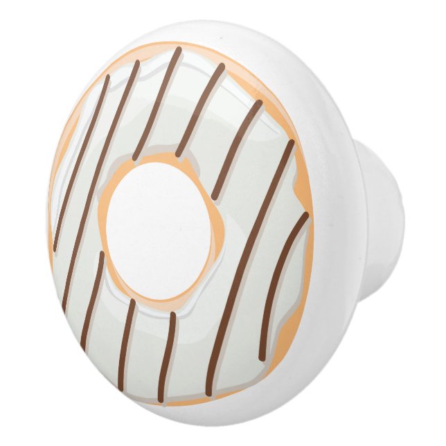 Retro Colourful Doughnuts Pattern Minimalist Fun P Ceramic Knob (Right)
