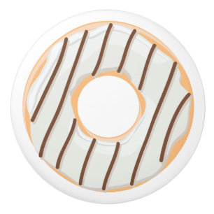 Retro Colourful Doughnuts Pattern Minimalist Fun P Ceramic Knob