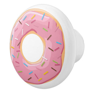 Retro Colourful Doughnuts Pattern Minimalist Fun P Ceramic Knob