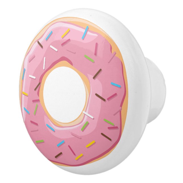 Retro Colourful Doughnuts Pattern Minimalist Fun P Ceramic Knob (Right)