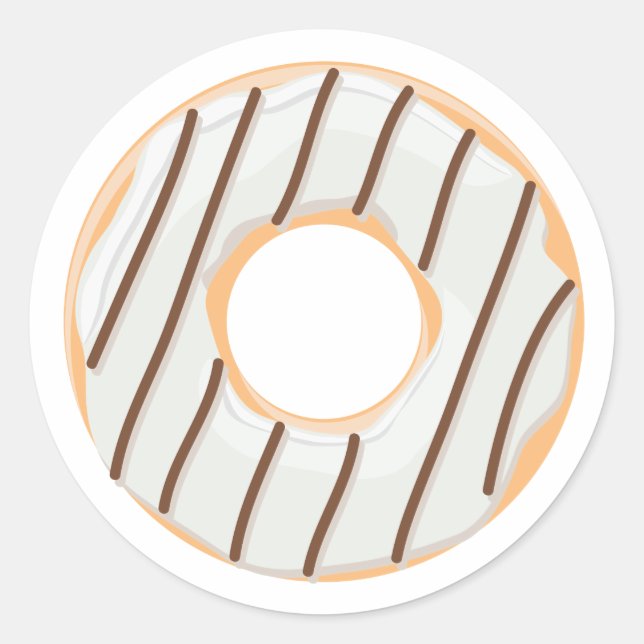 Retro Colourful Doughnuts Pattern Minimalist Fun P Classic Round Sticker (Front)