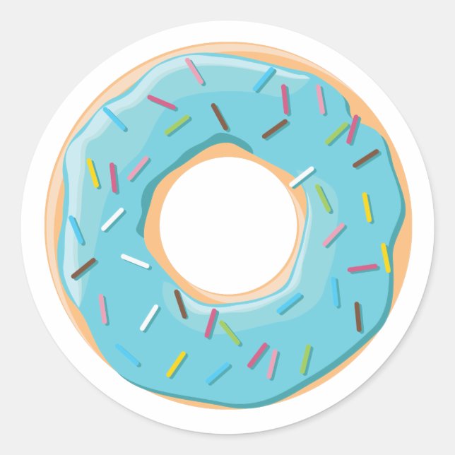 Retro Colourful Doughnuts Pattern Minimalist Fun P Classic Round Sticker (Front)
