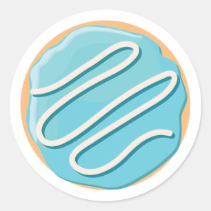 Retro Colourful Doughnuts Pattern Minimalist Fun P Classic Round Sticker