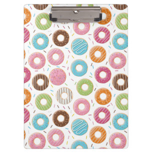 Retro Colourful Doughnuts Pattern Minimalist Fun P Clipboard