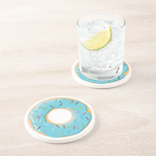 Retro Colourful Doughnuts Pattern Minimalist Fun P Coaster