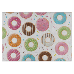 Retro Colourful Doughnuts Pattern Minimalist Fun P Cutting Board