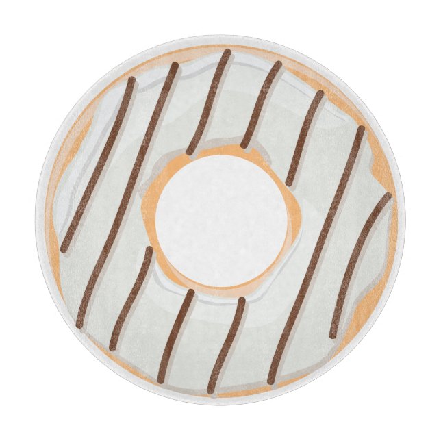 Retro Colourful Doughnuts Pattern Minimalist Fun P Cutting Board (Front)