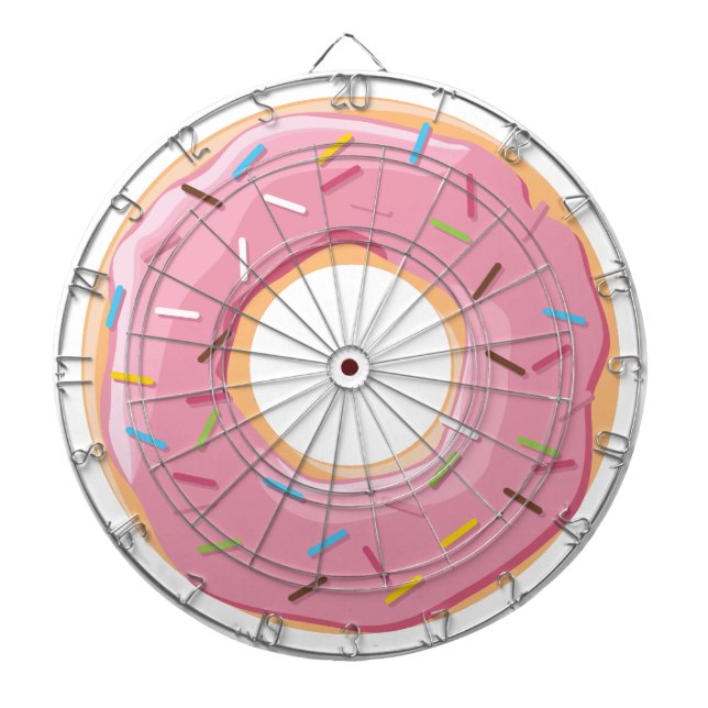 Retro Colourful Doughnuts Pattern Minimalist Fun P Dartboard (Front)
