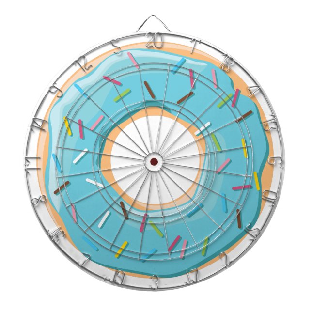 Retro Colourful Doughnuts Pattern Minimalist Fun P Dartboard (Front)