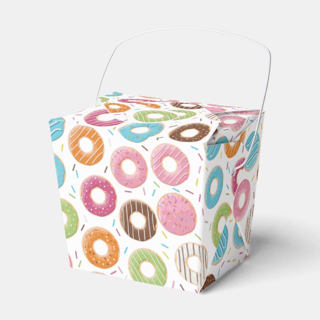 Retro Colourful Doughnuts Pattern Minimalist Fun P Favour Box (Front Side)