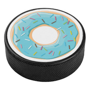 Retro Colourful Doughnuts Pattern Minimalist Fun P Hockey Puck