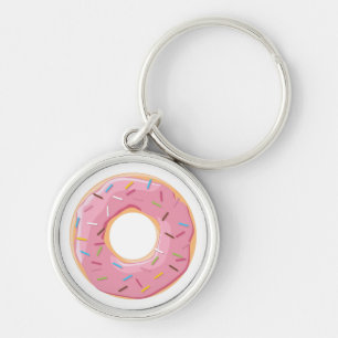 Retro Colourful Doughnuts Pattern Minimalist Fun P Key Ring