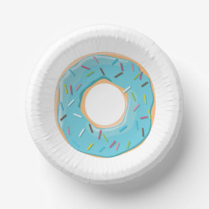 Retro Colourful Doughnuts Pattern Minimalist Fun P Paper Plate