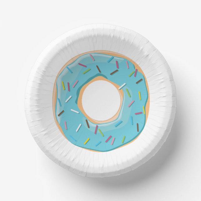 Retro Colourful Doughnuts Pattern Minimalist Fun P Paper Plate (Front)