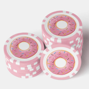 Retro Colourful Doughnuts Pattern Minimalist Fun P Poker Chips