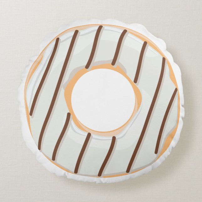 Retro Colourful Doughnuts Pattern Minimalist Fun P Round Cushion (Front)