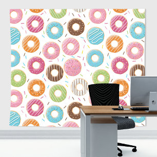 Retro Colourful Doughnuts Pattern Minimalist Fun P Tapestry