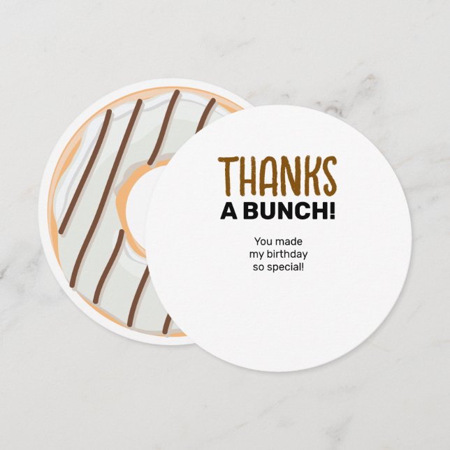 Retro Colourful Doughnuts Pattern Minimalist Fun P Thank You Card (Front/Back)