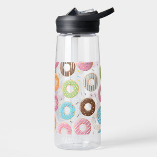 Retro Colourful Doughnuts Pattern Minimalist Fun P Water Bottle