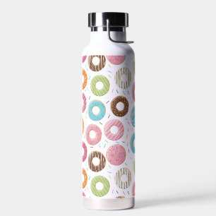 Retro Colourful Doughnuts Pattern Minimalist Fun P Water Bottle