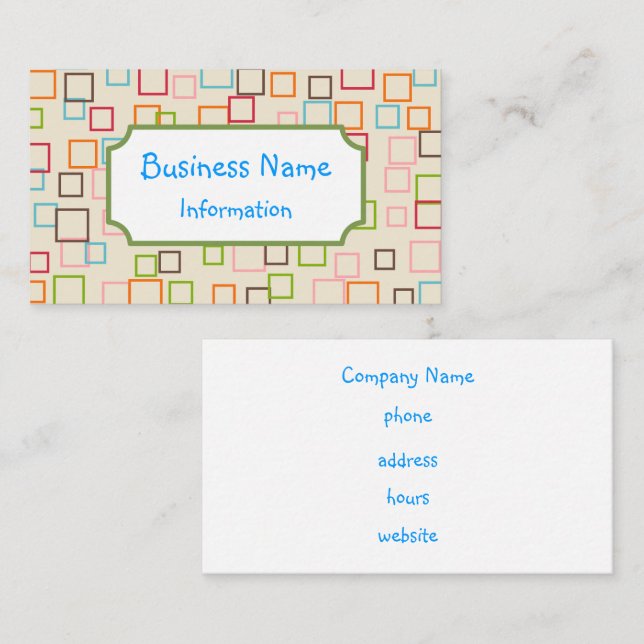 Retro Colourful Education Tutor Business Cards (Front/Back)