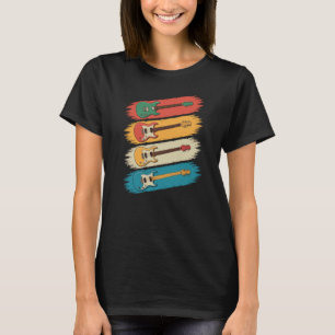 Retro Colourful Electric Guitar Vintage Guitar Old T-Shirt