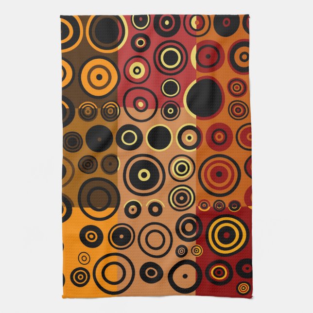 Retro Colourful Fifties Abstract Art 3 Tea Towel (Vertical)