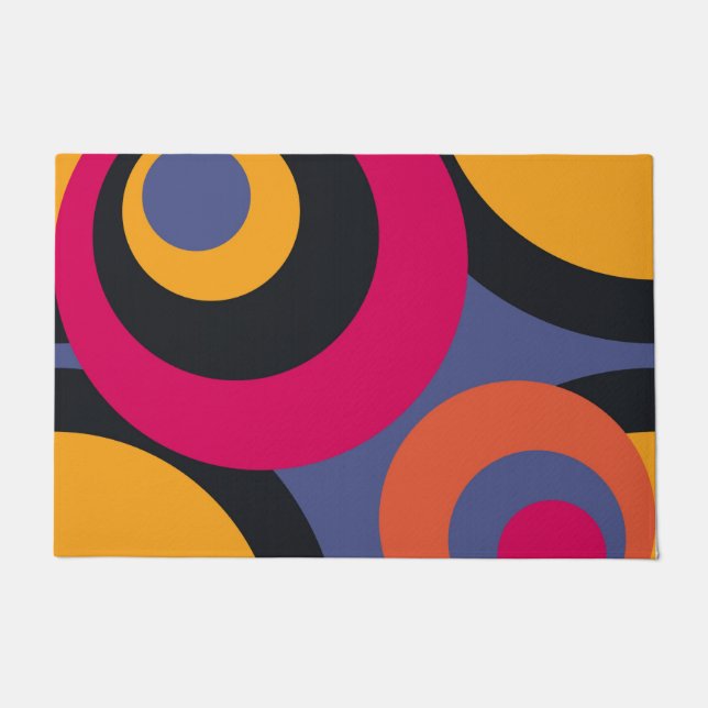 Retro Colourful Fifties Abstract Art Doormat (Front)