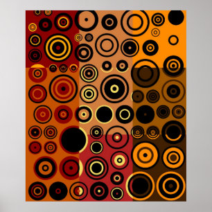 Retro Colourful Fifties Abstract Art Poster