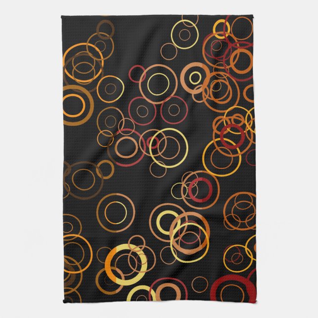 Retro Colourful Fifties Abstract Art Tea Towel (Vertical)