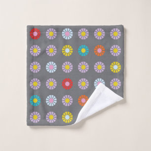 Retro Colourful Flower Bath Towel Set