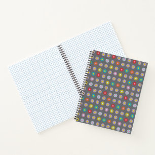 Retro Colourful Flower Notebook