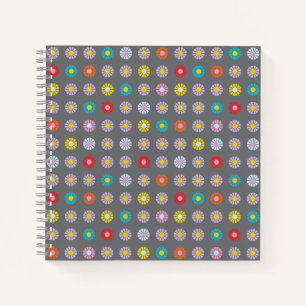 Retro Colourful Flower Notebook