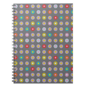 Retro Colourful Flower Notebook