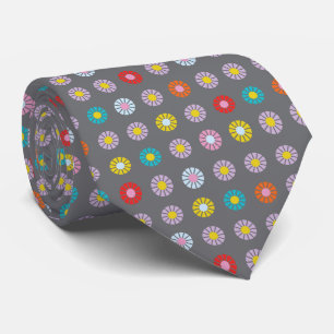 Retro Colourful Flower Tie