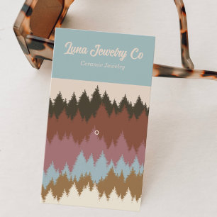 Retro Colourful Forest 1 Pin Jewellery Business Ca Business Card