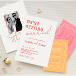 Retro Colourful Fun Wavy Handwritten Wedding Invitation<br><div class="desc">Modern Wedding Invitation Template - Colourful Fun Retro Whimsical Minimalist invite.</div>
