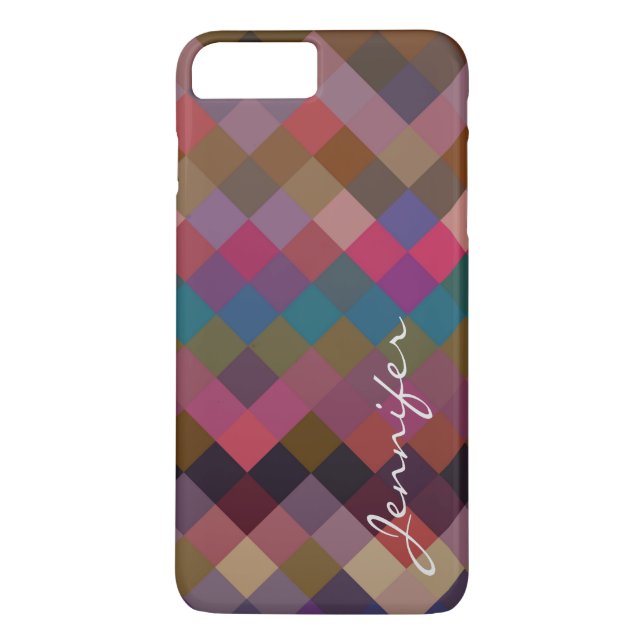 Retro Colourful Geometric Diamond Pattern #17 Case-Mate iPhone Case (Back)