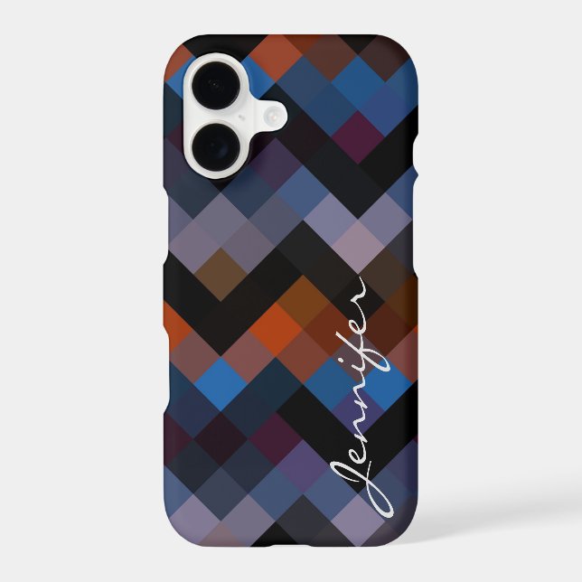 Retro Colourful Geometric Diamond Pattern #22 (Back)