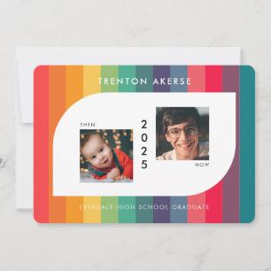 Retro colourful geometric shape Graduate photo Announcement