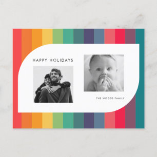 Retro colourful geometric shape photo holiday postcard
