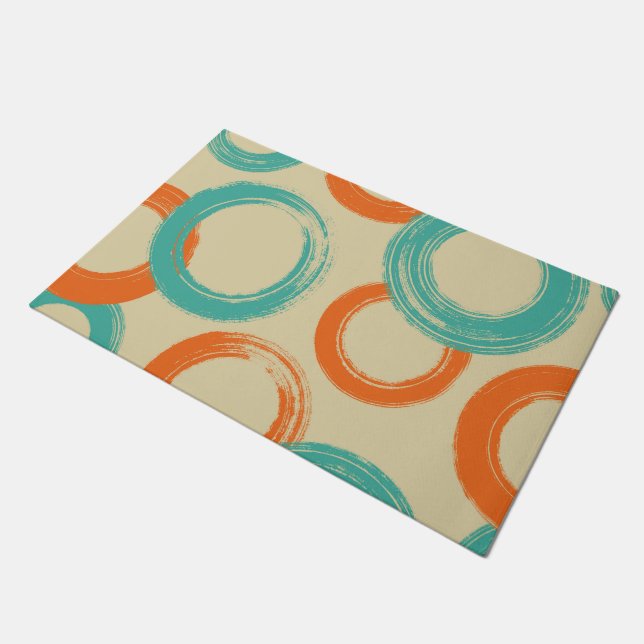 Retro Colourful Grungy Background Door Mat (Angled)