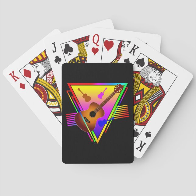 Retro Colourful Guitar Playing Cards (Back)