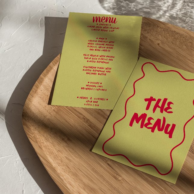 Retro Colourful Handwritten Whimsical Bold Wedding Menu (Creator Uploaded)